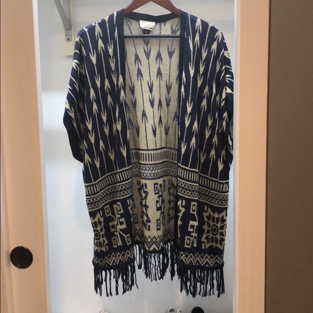 cardigan also known as a throw over